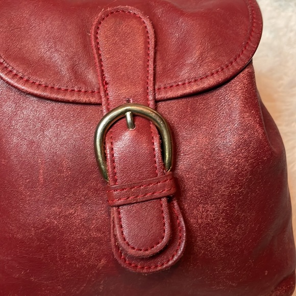 Coach Vintage Rare Red Convertible Backpack Crossbody Shoulder Bag Purse - Picture 5 of 17